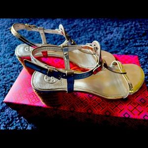 Tory Burch Miller 65mm Espadrille Sandal - Mirror Metallic, Size 7.5.